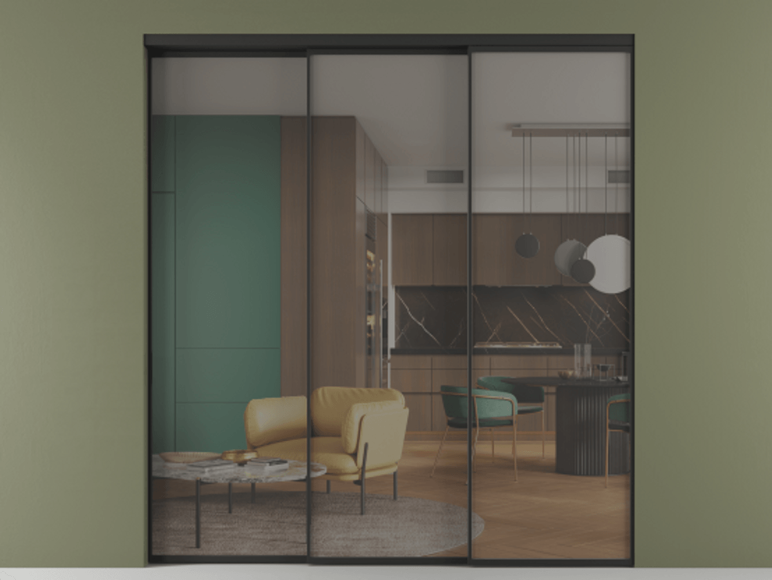 Перегородка Formato внутри проёма телескопик синхро 2 АЛПР 040.01 Алюминий Черный Прозрачное серое стекло, триплекс, 6 мм. Скрытый короб ЧЕР Цена 352280 ₽ 1. Полотно 3 шт. (800/2100 мм)
2. Комплект установки раздвижной системы
3. Базовый комплект фурнитуры
4. Комплект фурнитуры телескопик синхро-2
5.Ручка RONDO
. Фабрика дверей Волховец 8 (800) 551 43 19 Перегородка Formato внутри проёма телескопик синхро 2 АЛПР 040.01 Алюминий Черный Прозрачное серое стекло, триплекс, 6 мм Цена 352280 ₽ | Volhovec