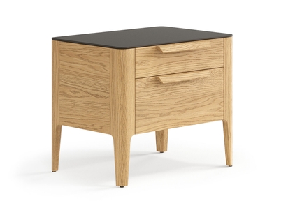 Мебель Тумба прикроватная Piega 2 ящика. Цвет Дуб пшеничный матовый. Материал Массив дуба матовый. Коллекция Тумба прикроватная Piega 2 ящика. Картинка.