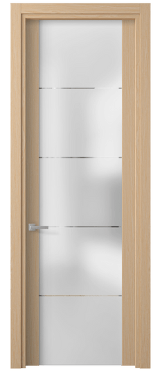 Дверь межкомнатная 4114 МШДМ ГРА. Цвет Дуб молочный. Материал Мультишпон. Коллекция Planum. Картинка.